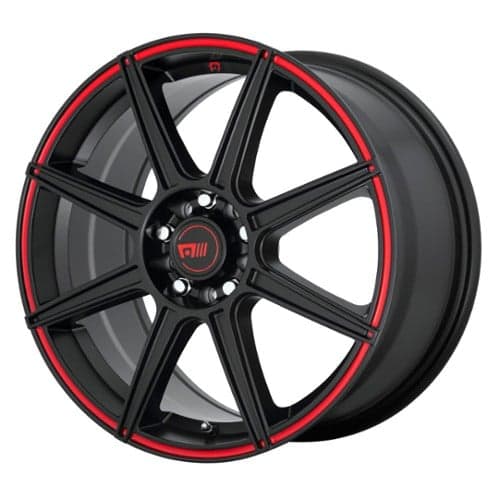 Motegi MR142 15x6.5 5x100/5x114.3 40 ET 72.56 CB Satin Black With Red Stripe (MR14256531940)