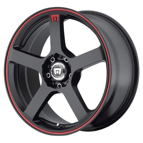 Motegi MR116 15x6.5 4x100/4x108 40 ET 72.56 CB Matte Black w/Red Racing Stripe (MR11656508740)