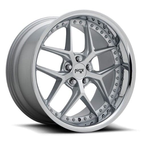 Niche Vice M225 20x10.5 5x120 35 ET 72.56 CB Matte Silver / Chrome Lip (M225200521+35)