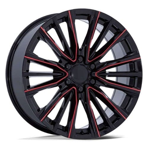 Performance Replicas PR223 26x10 6x139.7 28 ET 78.1 CB Black Milled Red (PR223BQ26106128)