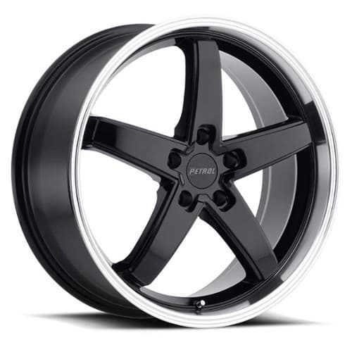 Petrol P1B 17x8 5x112 32 ET 72.1 CB Gloss Black W/Machine Cut Lip (1780P1B325112B72)