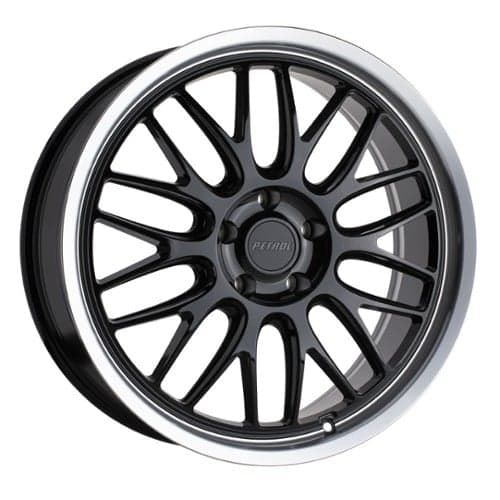 Petrol P4C 16x7 5x115 40 ET 76.1 CB Gloss Black w/ Machined Lip (1670P4C405115B76)