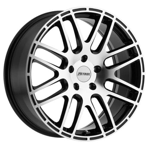 Petrol P6A 17x7.5 5x112 32 ET 72.1 CB Gloss Black w/Machine Cut Face (1775P6A325112B72)