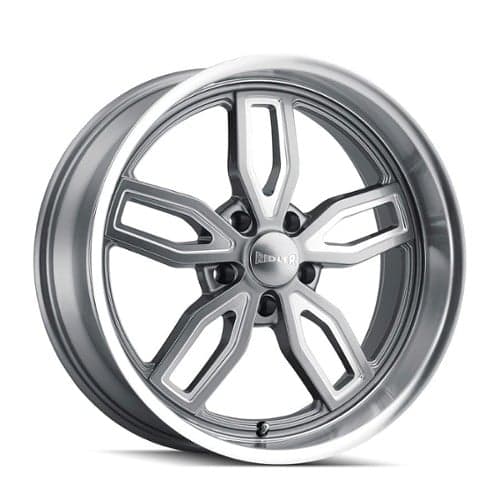 Ridler 608 22x10.5 5x127 0 ET 78.3 CB Gray w/Milled Spokes & Diamond Lip (608-22173G)