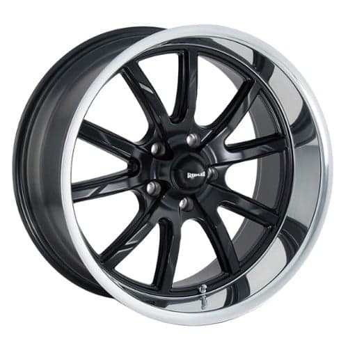 Ridler 650 22x9.5 5x114.3 18 ET 70.5 CB Matte Black w/Polished Lip (650-22965MB18)