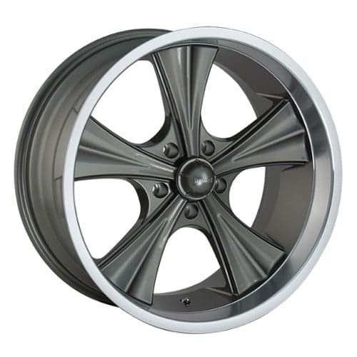 Ridler 651 22x9.5 5x114.3 18 ET 66.9 CB Gray w/Machined Lip (651-22912G18)