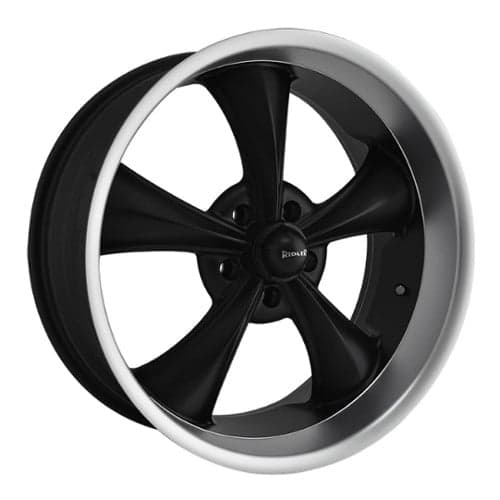 Ridler 695 22x10.5 5x115 18 ET 83.8 CB Matte Black w/Machined Lip (695-22164MB18)