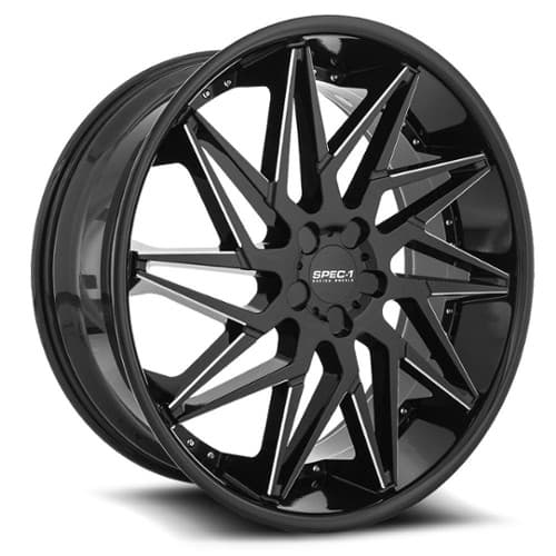 Spec-1 SPL-003 24x10 Blank 5 Lug 40 ET 74.1 CB Gloss Black Milled (SPL00324104040GBML)