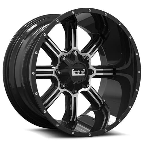 Twisted Off-Road T-21 Radar 20x10 5x114.3/5x127 -24 ET 87.1 CB Gloss Black Machined (T2120105114312724GBM)