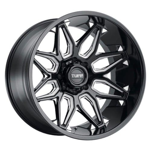 Tuff A.T. T3B 22x12 8x180 -45 ET 125.1 CB Gloss Black W/Milled Spoke (2212T3B-58180B25)