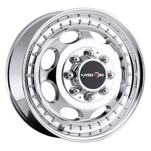 Vision 181 Hauler Duallie Front 19.5x6.75 8x165.1 102 ET 124.5 CB Chrome (181H9681CF124)