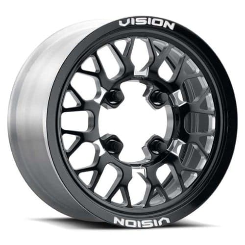 Vision 346 Storm ATV 15x6 4x136 50.6 ET 110.5 CB Black Milled (346-156136BMS55)