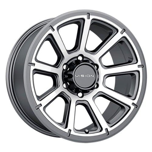 Vision 353 Turbine 18x9 5x150 12 ET 110.2 CB Gunmetal Machined Face (353-8950GMMF12)