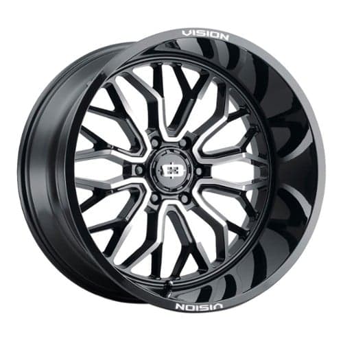 Vision 402 Riot 24x12 8x180 -51 ET 124.2 CB Gloss Black Machined Face (402-24287GBMF-51)