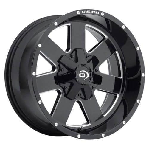 Vision 411 Arc 17x9 5x127 -12 ET 78.1 CB Gloss Black Milled Spoke (411-7973MS-12)