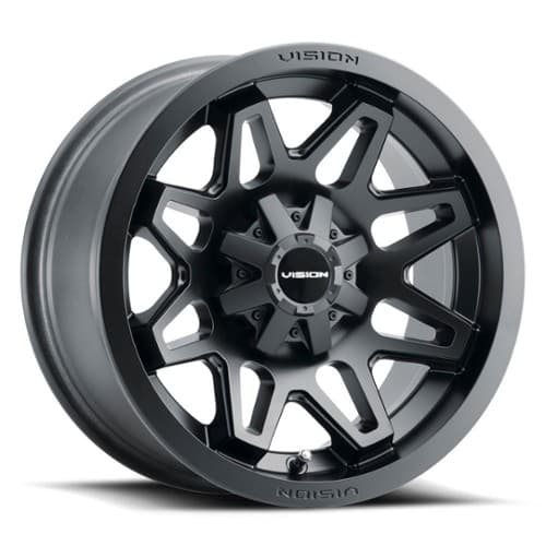 Vision 416 Se7en UTV 12x7 4x110 3 ET 86 CB Matte Black (416-127110MB4)