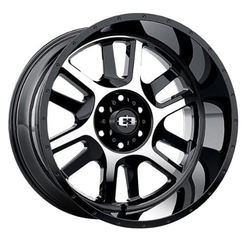 Vision 419 Split 22x12 8x180 -51 ET 124.2 CB Gloss Black Machined Face (419-22287GBMF-51)