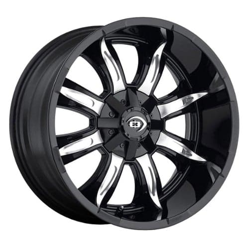 Vision 423 Manic 18x9 8x180 12 ET 124.2 CB Gloss Black Machined Face (423-8987GBMF12)