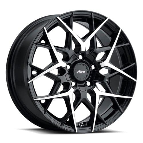 Voxx Paso 17x7.5 5x112/5x120 40 ET 72.56 CB Gloss Black w/ Machined Face (PAS775500340GBMF)