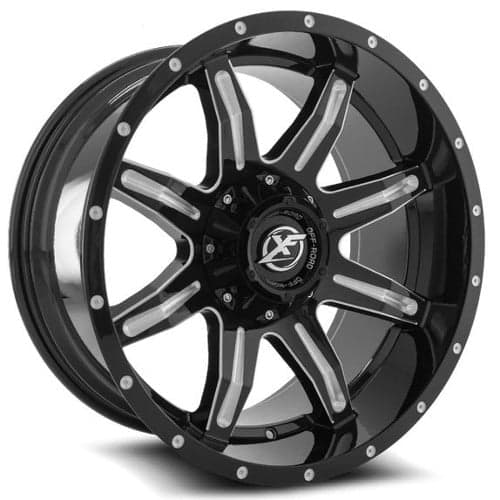 XF Off-Road XF-215 22x12 5x127/5x139.7 -44 ET 78.1 CB Gloss Black Milled (XF21522125127139744GBML)