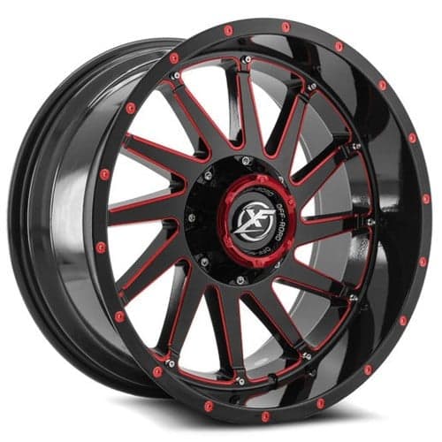 XF Off-Road XF-216 20x10 5x139.7/5x150 -24 ET 110.3 CB Gloss Black Red Milled (XF21620105139715024GBMLR)