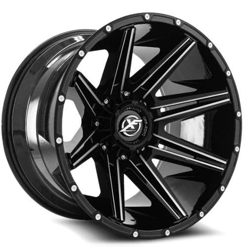 XF Off-Road XF-220 17x9 5x127/5x139.7 12 ET 87.1 CB Gloss Black Milled (XF22017951271397+12GBML)