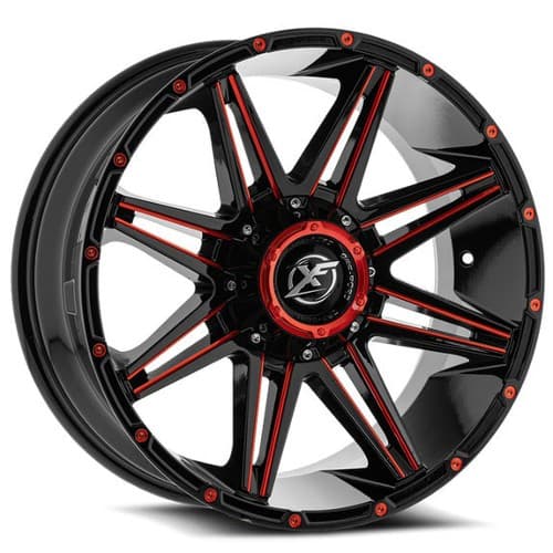 XF Off-Road XF-220 20x12 5x139.7/5x150 -44 ET 110.3 CB Gloss Black Red Milled (XF22020125139715044GBMLR)