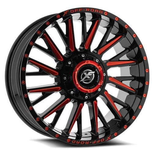 XF Off-Road XF-226 22x12 6x135/6x139.7 -44 ET 108 CB Gloss Black Red Milled (XF22622126135139744GBMLR)